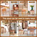 Round 16 Inch Bamboo Waterproof Shower Bathroom Stool Chair, Duty Wooden Bath Corner Shaving Legs Bench Seat (Honey Bamboo, XL)