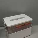 3-Tier Medicine Organizer - Portable Medicine Cabinet with Plastic Handle, Multipurpose Medical Box, Pill Organizer, Empty First Aid Kit for Home