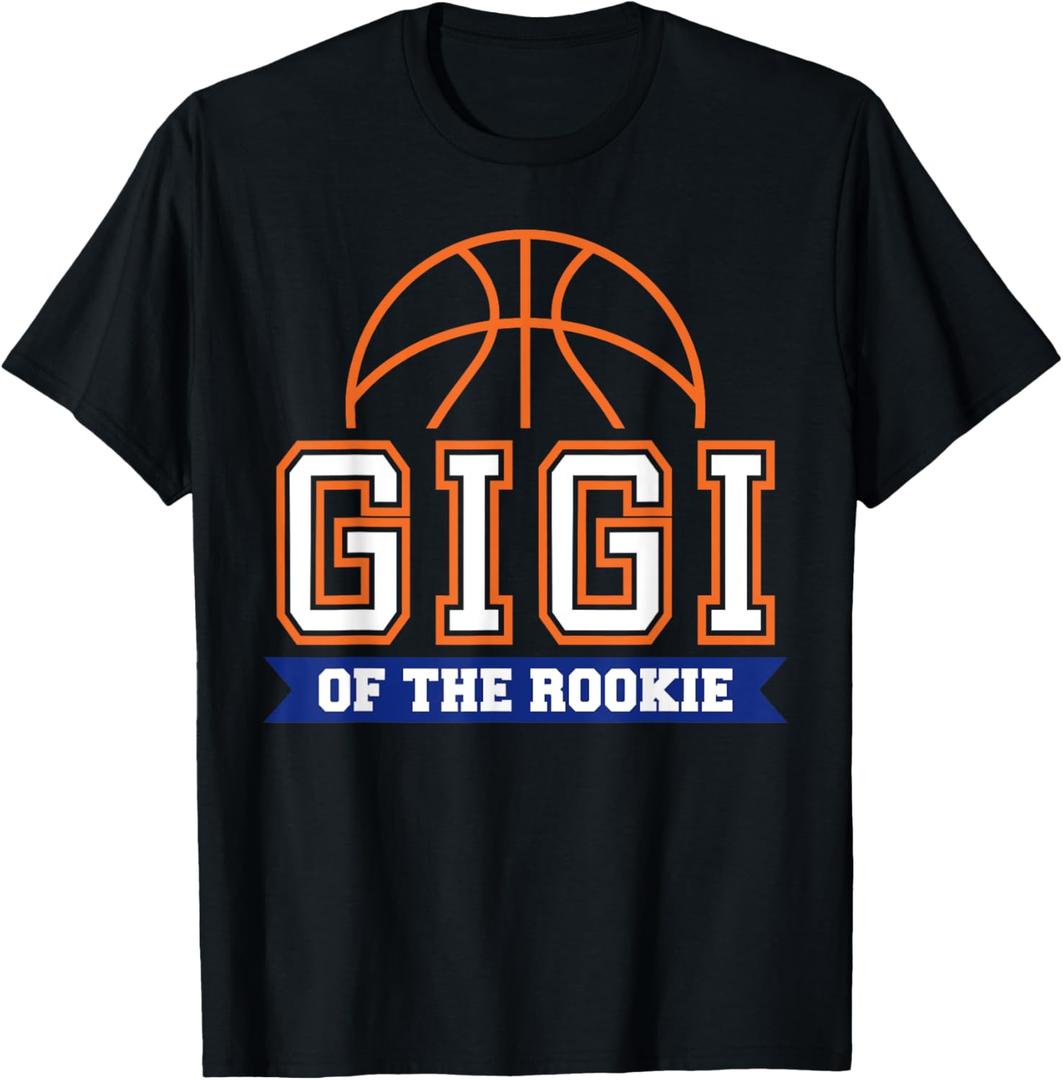 Gigi of Rookie 1st Birthday Basketball Theme Matching Party T-Shirt (Black) XXL