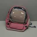 Cat Carrier with Groomer, Breathable Cat Bubble Carrier for Cats or Small Dogs up to 20 lbs, Collapsible Airline Approved, Clear Cat Travel Backpack (Pink)