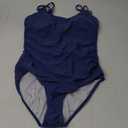 Daci Womens One Piece Swimsuit Tummy Control - Slimming Bathing Suit Scalloped Neck Full Coverage Swimwear 2025 (Medium, Blue)