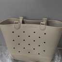 Simple Modern Extra-Large Beach Bag | Waterproof Getaway Rubber Tote with Zipper Pocket for Travel, Pool, Boat, Groceries, Sports | Almond Birch