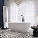 59 in. x 31.5 in. Acrylic Freestanding Flatbottom Double Ended Soaking Bathtub in White