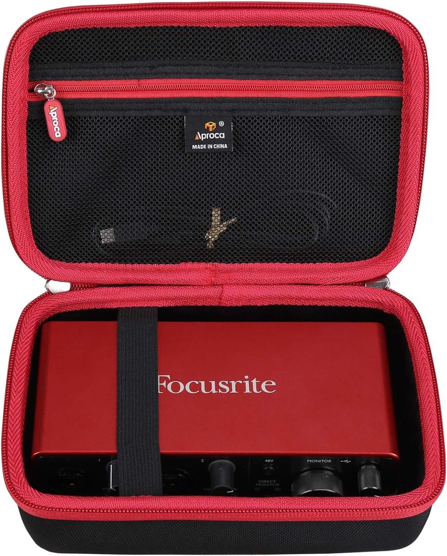 Aproca Case Compatible with Focusrite Scarlett 2i2 4th Gen USB Audio Interface, Portable Storage Bag for Accessories (Case Only)