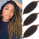 Light Brown Afro Twist Hair 24 Inch 3 Packs T27 Springy Afro Twist Hair Pre Fluffed Spring Twist Hair Afro Twist Wrapping Hair for Soft Locs (24 Inch, 3packs, T27#)