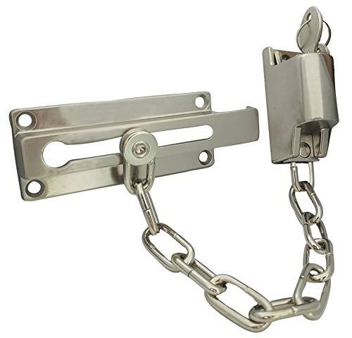 QCAA Keyed Chain Door Lock, Die Cast Construction, Satin Brushed Nickel, 1 Pack, Made in Taiwan