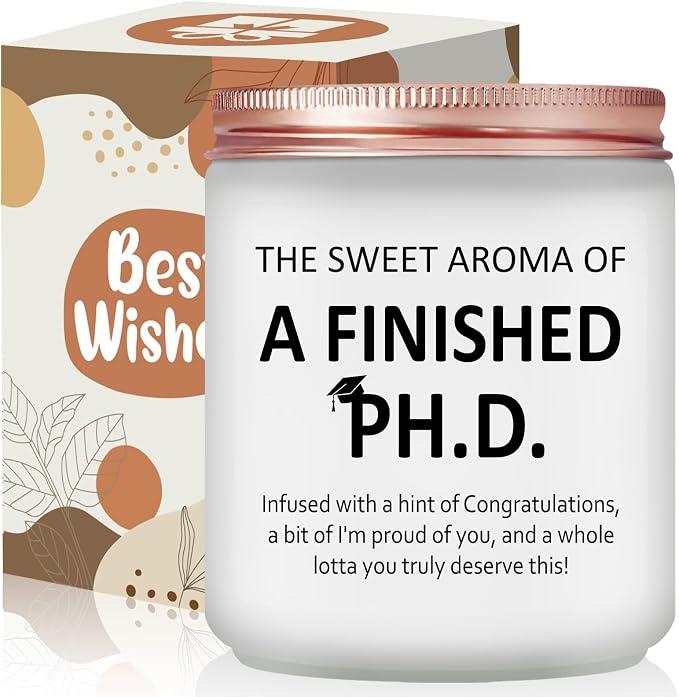 Risnoae PhD Graduation Gifts - 2026 Doctorate Degree Present for Women, Her, Friend - Doctoral Graduates Scented Candle, PhD Students Congrats Congratulations Grad Present