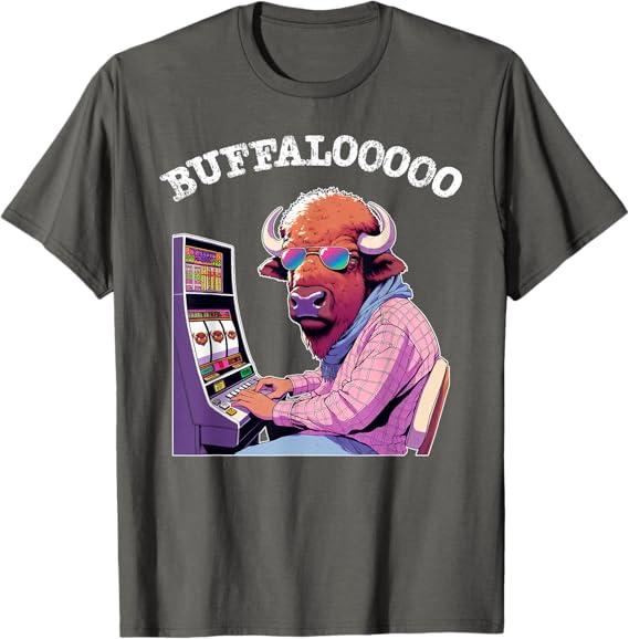 Lucky Buffalo Casino Slot Machine BUFFALOOOOO Gambling T-Shirt, XL
