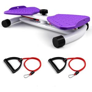 Waist Twister Machine with 300 lbs Weight Capacity, Abs Workout for Slim Waist and Core Ab Exercise, Noiseless Home Gym Exercise Equipment for Women Men, Pink and Purple