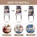 Stretch Dining Chair Covers Set of 2,Floral Print Chair Covers,Soft Removable Washable,Pet Friendly Furniture Protector,Universal Chair Slipcovers for Home, Kitchen,Ceremony Dining Room Seat (Dark Gray Magnolia Flowers)