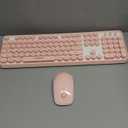 FOPETT Keyboard and Mouse Sets Wireless, Reliable 2.4 GHz Connectivity for PC,Laptop,Smart TV and More (Pink)