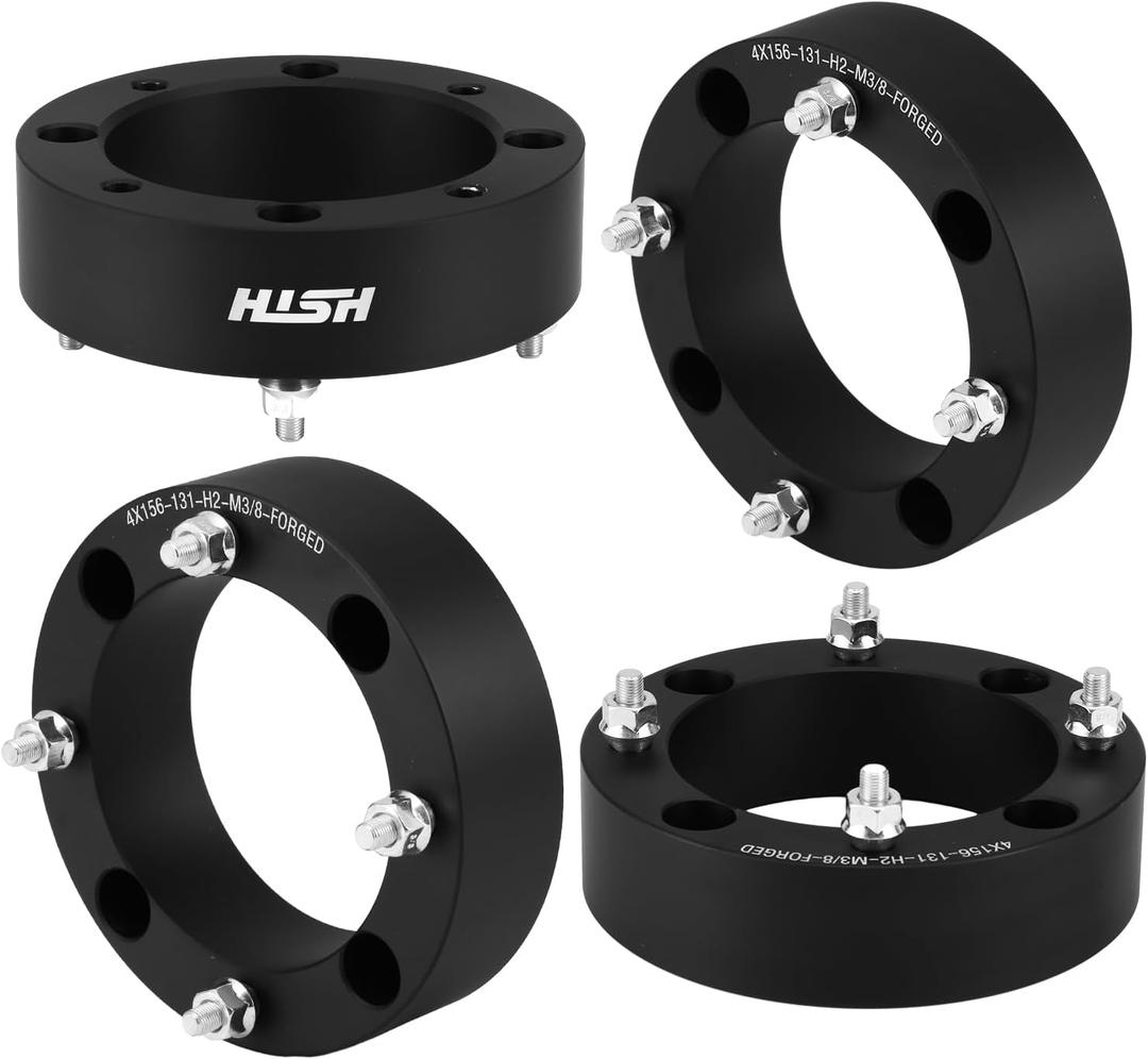 HISH 4x156mm Wheel Spacers, 2"(50mm) Thickness with 3/8"-24 Studs 131mm Hub Bore, Fit for Polaris Ranger RZR Sportsman Xplorer 400 500 600 700 800 Kawasaki 300B Lakota KSF 250 KXT 250, Set of 4