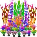 Colorful Fish Tank Decorations, Large Aquarium Artificial Plastic Plants Decor, Betta Goldfish Tank Accessories, Fish Bowl Ornaments