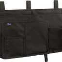 Surblue Caddy Hanging Organizer Bedside Storage Bag for Bunk and Hospital Beds, Black, L