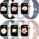 Maledan 6 Pack Bands Compatible for Apple Watch Band 38mm 40mm 41mm 42mm 44mm 45mm 46mm 49mm Women Men, Soft Silicone Sport Band Strap for iWatch Apple Watch Series 11 10 9 8 7 6 5 4 3 2 1 SE Ultra