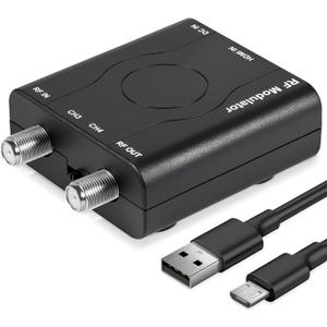 HDMI to RF Modulator, VHF RF Modulator HDMI Coaxial Converter, HDM61 HDMI RF Modulator Adapter for TV NTSC Format Output, 1080P PLL Control for Home TV Game Console