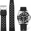 Tropical Style FKM Rubber Watch Bands 18mm 19mm 20mm 21mm 22mm Quick Release Fluororubber Waterproof Soft Breathable Durable FKM Rubber Watch Strap Universal Replacement Band Strap for Men Women