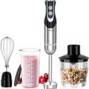 FRESKO Immersion Blender Handheld, Stainless Steel Hand Electric Stick Mixer with 12-Speeds & Turbo Mode, Powerful 500W Emulsion Blender with Beaker, Chopper & Whisk for Smoothie, Puree, Baby Food