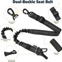 Pawaboo Dog Seat Belt Harness for Car, Dog Car Harness Seatbelt with Double Clips, Adjustable Breathable Pet Vest & Dogs Safety Tether with Elastic Bungee for Small Medium Large Pet, S, Black