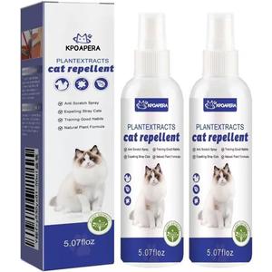 Cat Deterrent Spray  Natural, Non-Toxic Anti-Scratch Spray for Cats & Kittens  Indoor & Outdoor Pet Training Aid  Furniture & Carpet Protector(2pc)