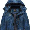 Keevoom Boy's Waterproof Ski Jacket Winter Warm Thick Snow Coat Windproof Fleece Kids Outdoor Hooded Snowboard Jackets, Size 10-12