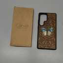 Carveit Magnetic Wooden Case for Samsung Galaxy S25 Ultra Case, Wood Artisan Engraved & Handmade Shell Inlaid, Compatible with MagSafe Wireless Chargers (Baroque Butterfly)