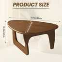 Mid Century Modern Coffee Table - Walnut Solid Wood Coffee Table for Living Room, Small Unique Triangle Wooden Center Tables, Oval Funky Tea Tables Suitable for Bedroom Home (35.4 * 23.6 * 16.5in), 35.4x23.6x16.5 Inch