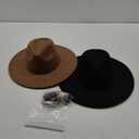 2 Pcs Classic Western Cowboy Hat for Men Felt Wide Brim Hats Women Belt Buckle Panama for Adults Kids Party