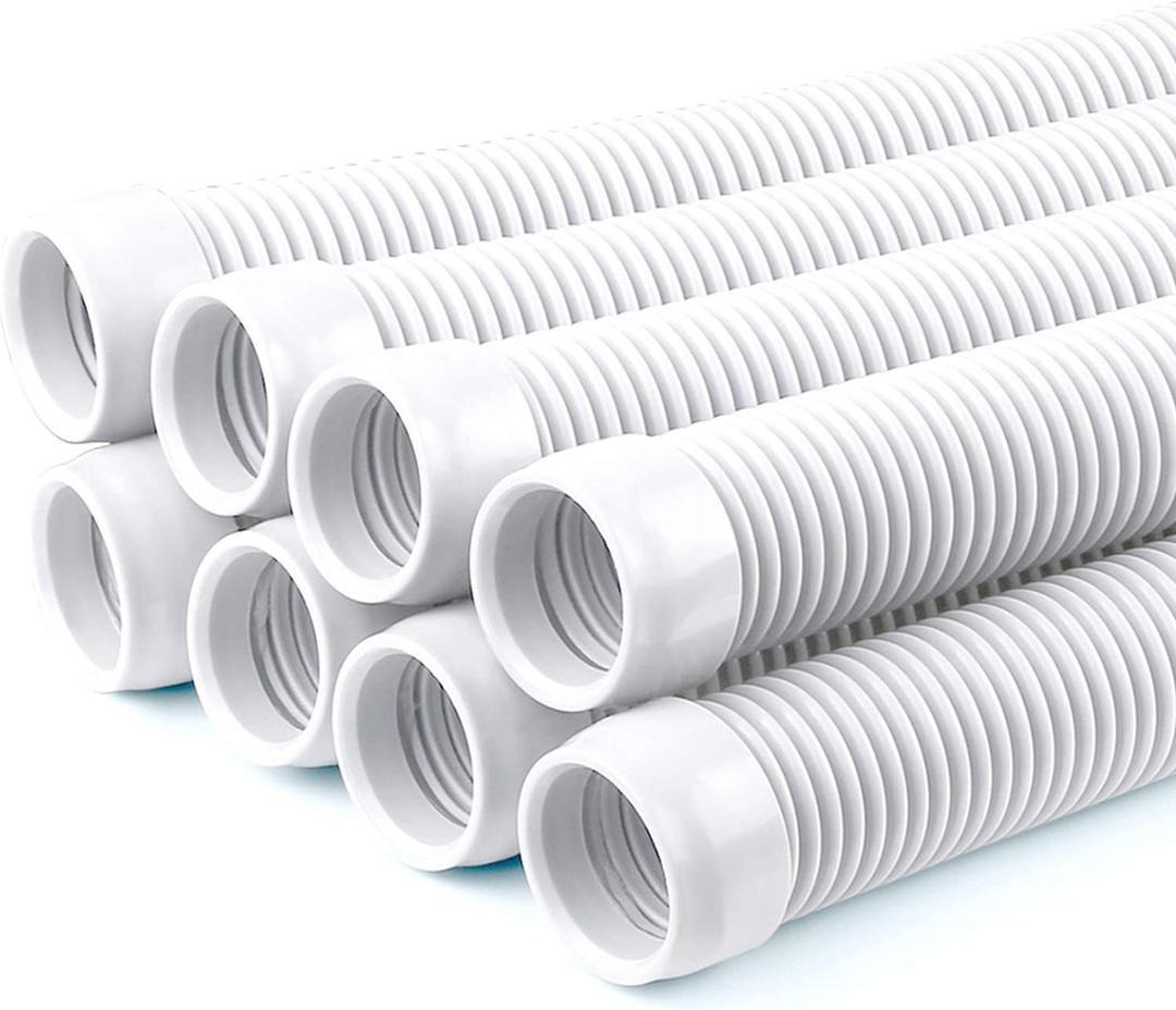 POOLWHALE Vacuum Hose/Replacement Pool Hose -1.5 8 Hoses for Pool,Spa (White)