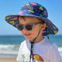 Kids Toddler Sun Hat Summer Sun Hat UV Protection Adjustable Kids Beach Hat with Breathable Mesh for Boys Girls (6-24 Months, Grey+dinosaur)