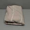 eachope Boho Farmhouse No Hook Shower Curtain Set with Snap-in Fabric Liner, Heavy-Duty Linen Textured Rustic Striped Design, Water-Repellent with Tassels and Sheer Window, Tan/ Taupe, 71x74