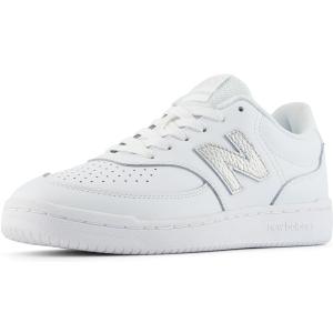 New Balance Women's BB80 Sneaker (7, Nb 103 White/Metallic Silver)