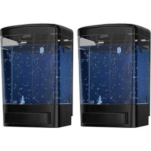 Commercial Soap Dispenser Wall Mount for Bathroom (2-Pack), Wall Mounted Hand Soap/Sanitizer Dispenser for Home or Business (Black), by EnBath