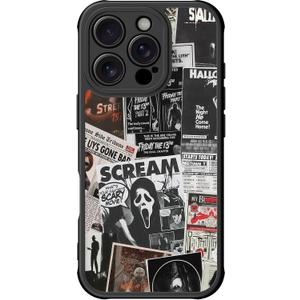 DEENAKIN for iPhone 16 Pro Max Case Cute,Aesthetic Floral Hard Shell,Compatible with Magsafe,Trendy Unique Cool Retro Western Coquette Protective Slim Phone Cover for Women Girls,Scream
