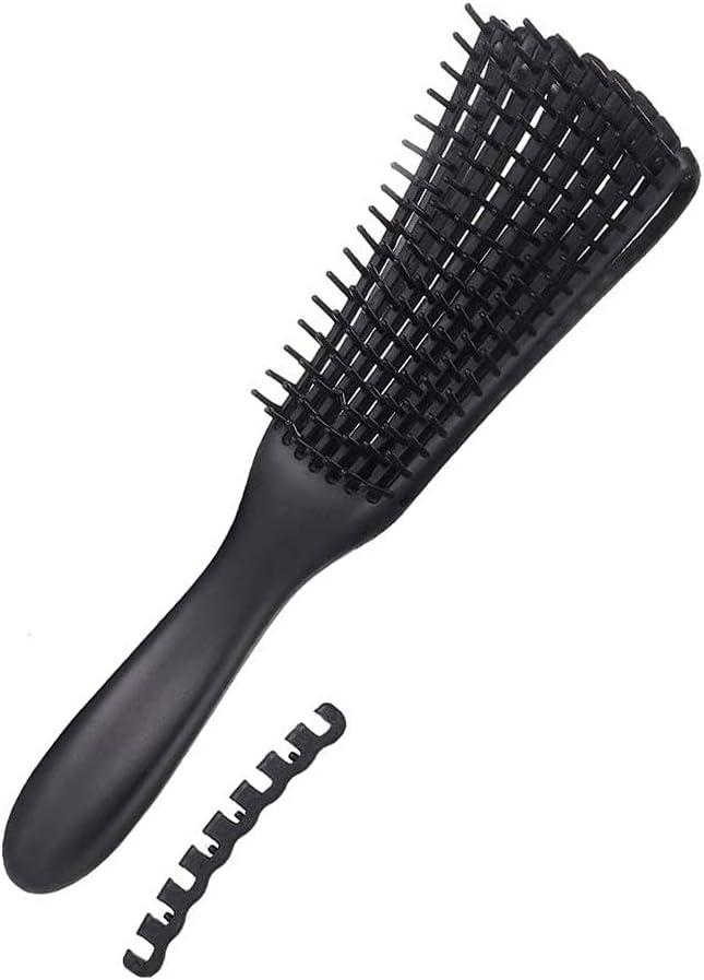 ORiTi Detangling Brush for Afro America/African Hair Textured 3a to 4c Kinky Wavy/Curly/Coily/Wet/Dry/Oil/Thick/Long Hair, Knots Detangler Easy to Clean 1 Pcs Black