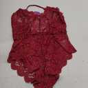 Avidlove Women One Piece Lingerie Deep V Teddy Sexy Lace Bodysuit Snap Crotch Babydoll L