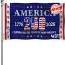 250th Anniversary Flag 4x6 Feet Made in the USA Heavy-duty Polyester Double-sided Three-layer American 250 Years Birthday Flag Suitable for Indoor/Outdoor use Patriotic Decoration for 2026