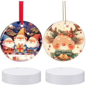 Sublimation Ornament Blanks 5 Inch 20 PCS Christmas Aluminium Round Decoration