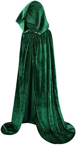 Green Cape with Hood Green Hooded Cloak for Women Cloak with Hood Velvet Cloaks Adult Halloween Capes for Women Costume M