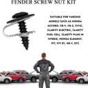 5 x 10 Sets Fender Liner Clips Splash Shield Screw Nut Kit Compatible with Honda Acura BMW 90308-SB2-013 90114-SE0-000 (Black)