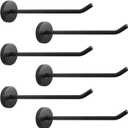 NearMoon Coat Hooks, Wall Mount Hooks for Hanging Hat Hurse Robe, 304 Stainless Steel Heavy Duty Towel Hangers for Bathroom Livingroom Hotel Kitchen Garage, 6 Pack (6 Inch, Matte Black)