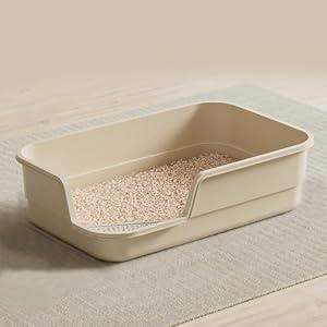 LoopTime Extra Large Cat Litter Box with High Sides, Cats Boxes for Indoor Cats, Cat Litter Pan for Kitty, Litter Box with Low Entry, Easy to Clean, Anti-Splashing, 23.6" x15.7" x5.9" (White)