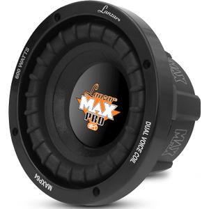 Pyle Lanzar 6.5 Car Subwoofer Speaker - Black Non-Pressed Paper Cone, Aluminum Voice Coil, 4 Ohm Impedance, 600 Watt Power and Foam Edge Suspension for Vehicle Audio Stereo Sound System - MAXP64