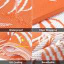 Pauwer Waterproof Outdoor Rug 9x12, Reversible Plastic Straw Patio Camping Rug, Indoor Outdoor RV Mat Carpet for Deck, Camper, Porch, Balcony, Backyard, Picnic, Leaf Orange