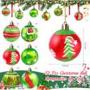 2.4inch Red Green Christmas Ball Ornaments 12PCS Glittering Hanging Bulbs Pendants Elf Shatterproof Christmas Balls Red Green Xmas Baubles for Holiday Xmas Tree Home Indoor Decors
