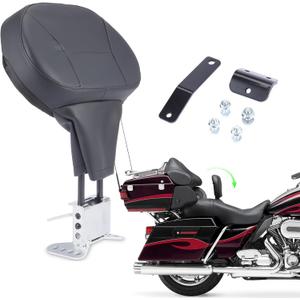 Adjustable Plug in Rider Driver Backrest 2 Up Seat For Harley Touring CVO Road King Electra Glide Road Glide Street Glide 2009-2023