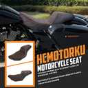 One-piece Two-Up Seat Driver Passenger Seat Fit for Harley Touring Street Glide FLHX Road Glide FLTRX Street Glide Ultra FLHXU CVO Road Glide ST FLTRXSTSE 2023 2024 2025 (Orange Stitching)