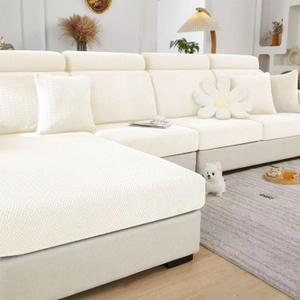 Disayu Sectional Couch Covers Couch Cushion Covers for Sectional Sofa L Shape Sofa Covers Washable Universal Stretch Sofa Slipcovers Soft, Anti Slip, Skin-Friendly for Pets (Ivory White, Chaise Cover)