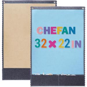 CHEFAN 2 PCS Felt Board for Toddlers Large Flannel Board for Wall, Felt Stories Learning Board with 2 Storage Pocket for Preschool Classroom and Daycare, 32 * 22 Inch, Blue and Brown