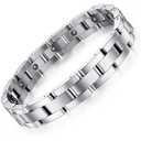 Feraco Magnetic Bracelets for Men Sleek Titanium Stainless Steel Magnetic Therapy Bracelet with Sizing Tool, Jewelry Gifts for Men (Silver)